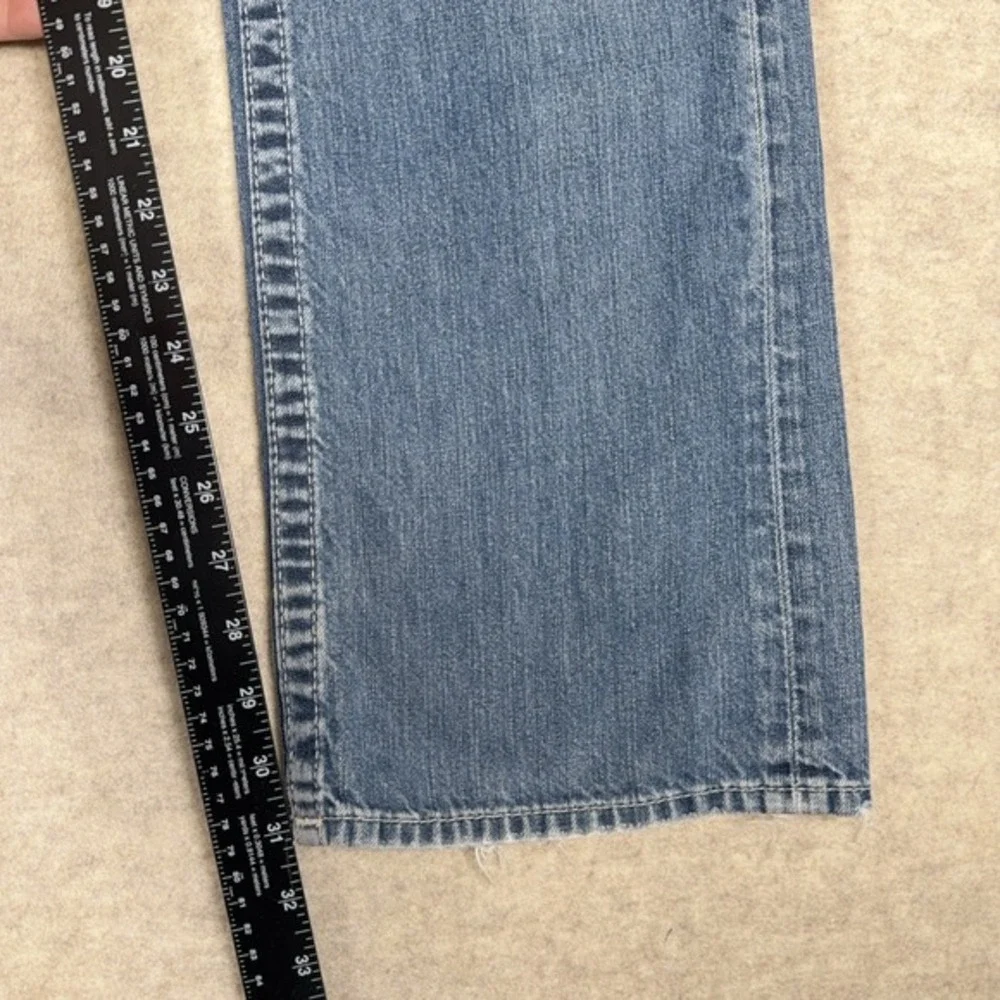 True Religion Straight Leg Jeans Flaps Blue‎ Distressed Mens 33x31 Denim *Read*